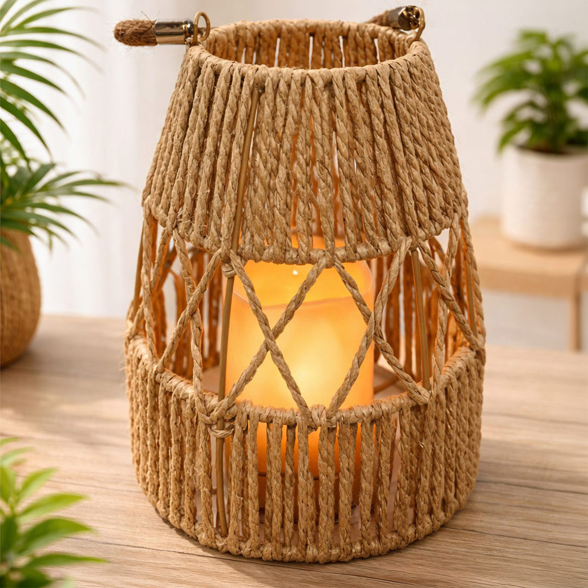 Bamboo Floor Lamp 17.5x17.5x24.5cm