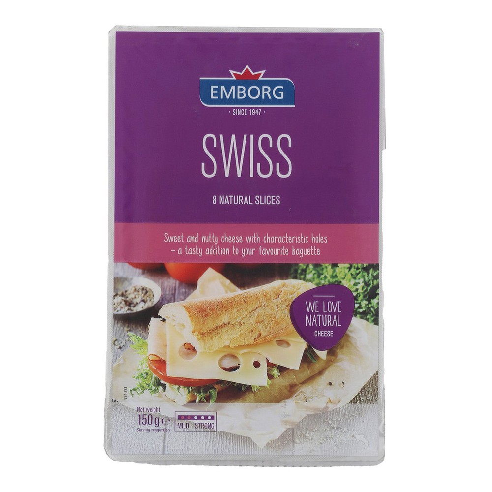Emborg Swiss Cheese Slices 150g