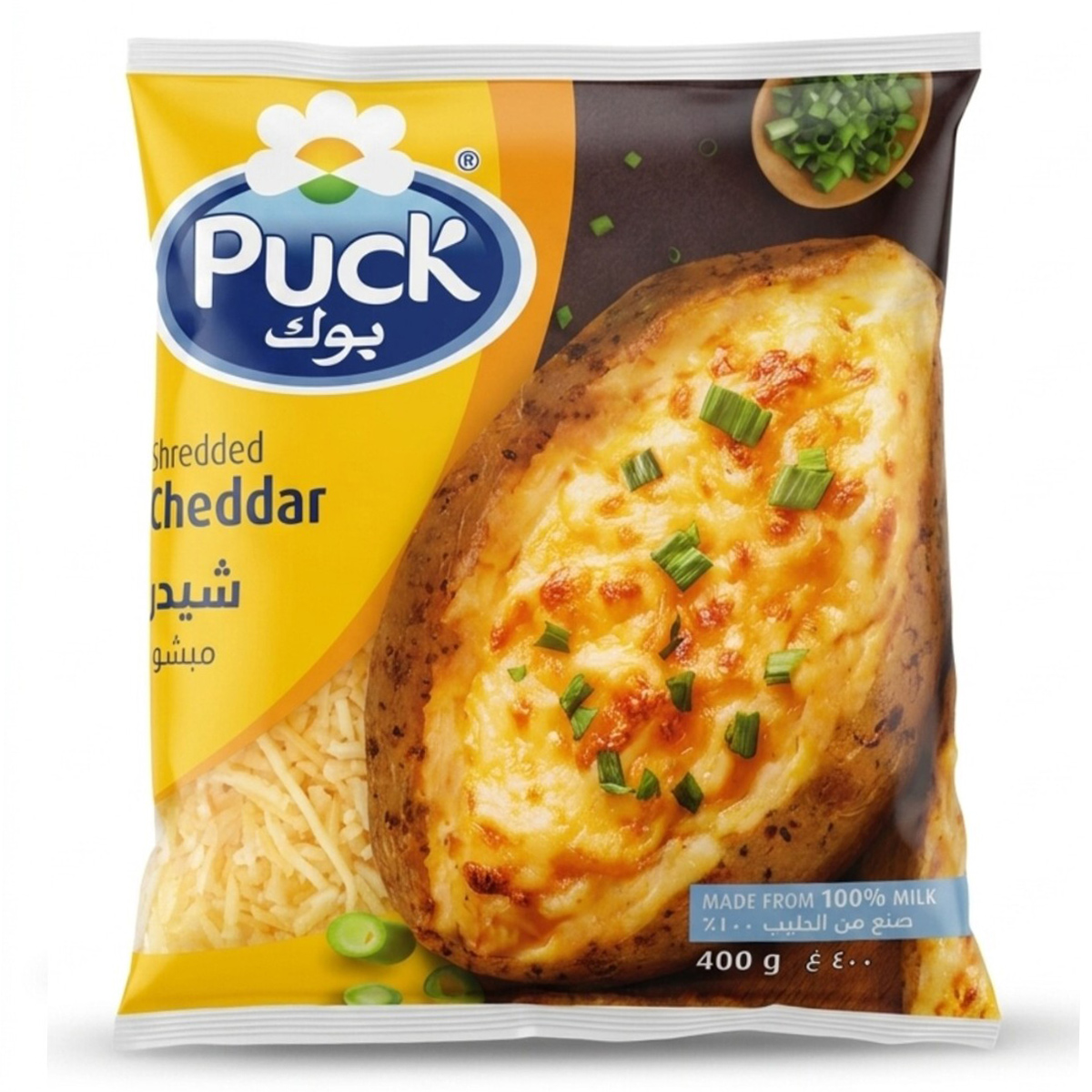 Puck Shredded Cheddar Cheese 400g