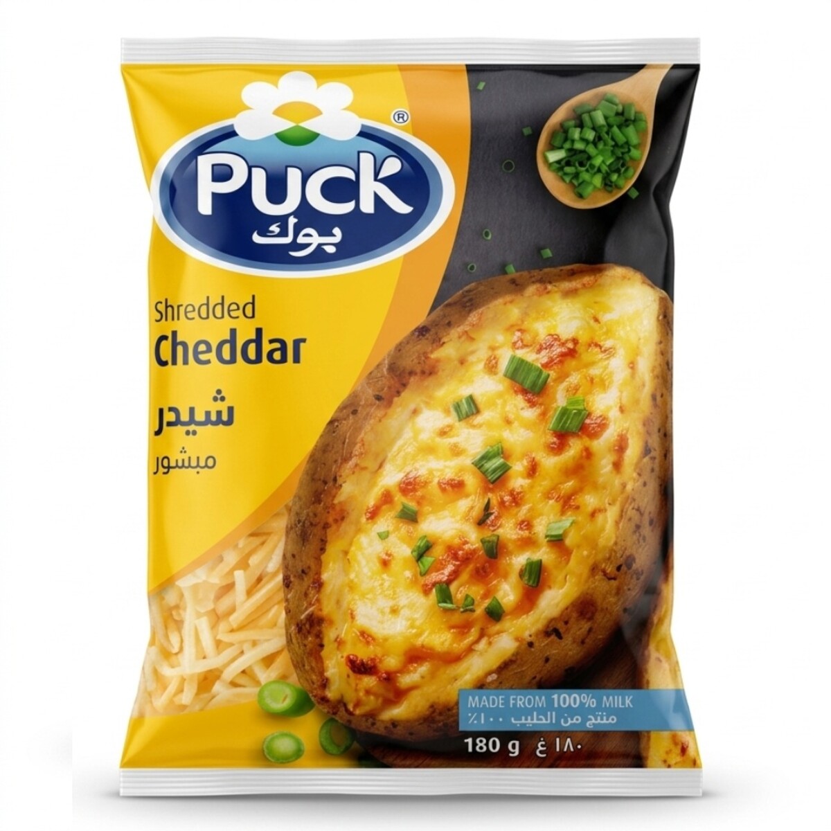 Puck Shredded Cheddar Cheese 180g