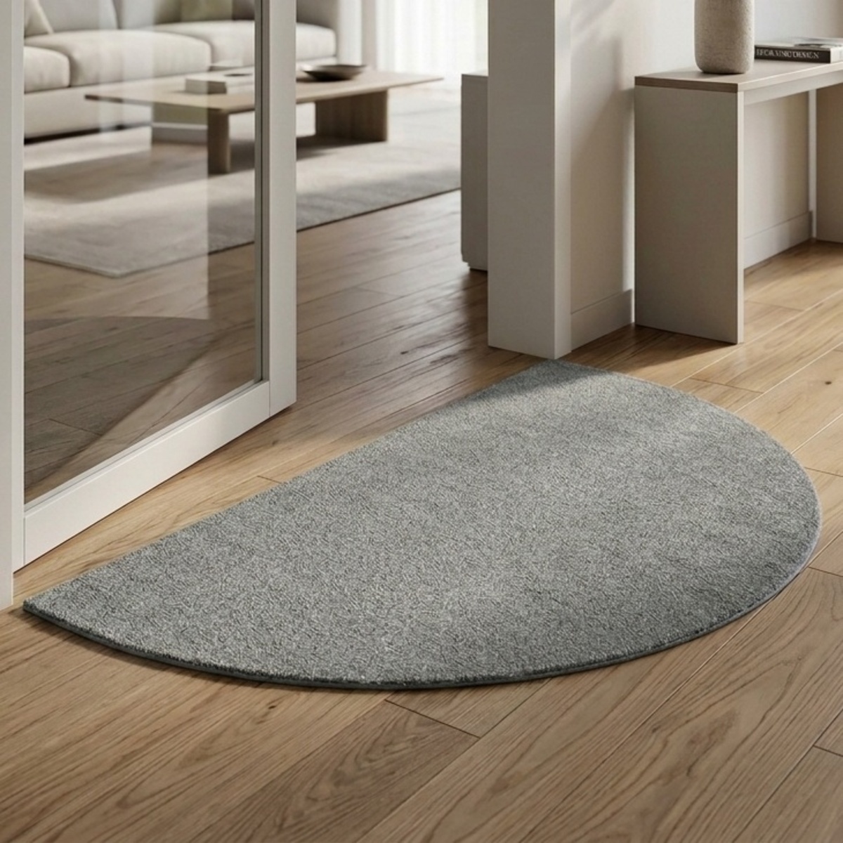 Velvelt Fabric Fur Half Round Carpet 100x200cm