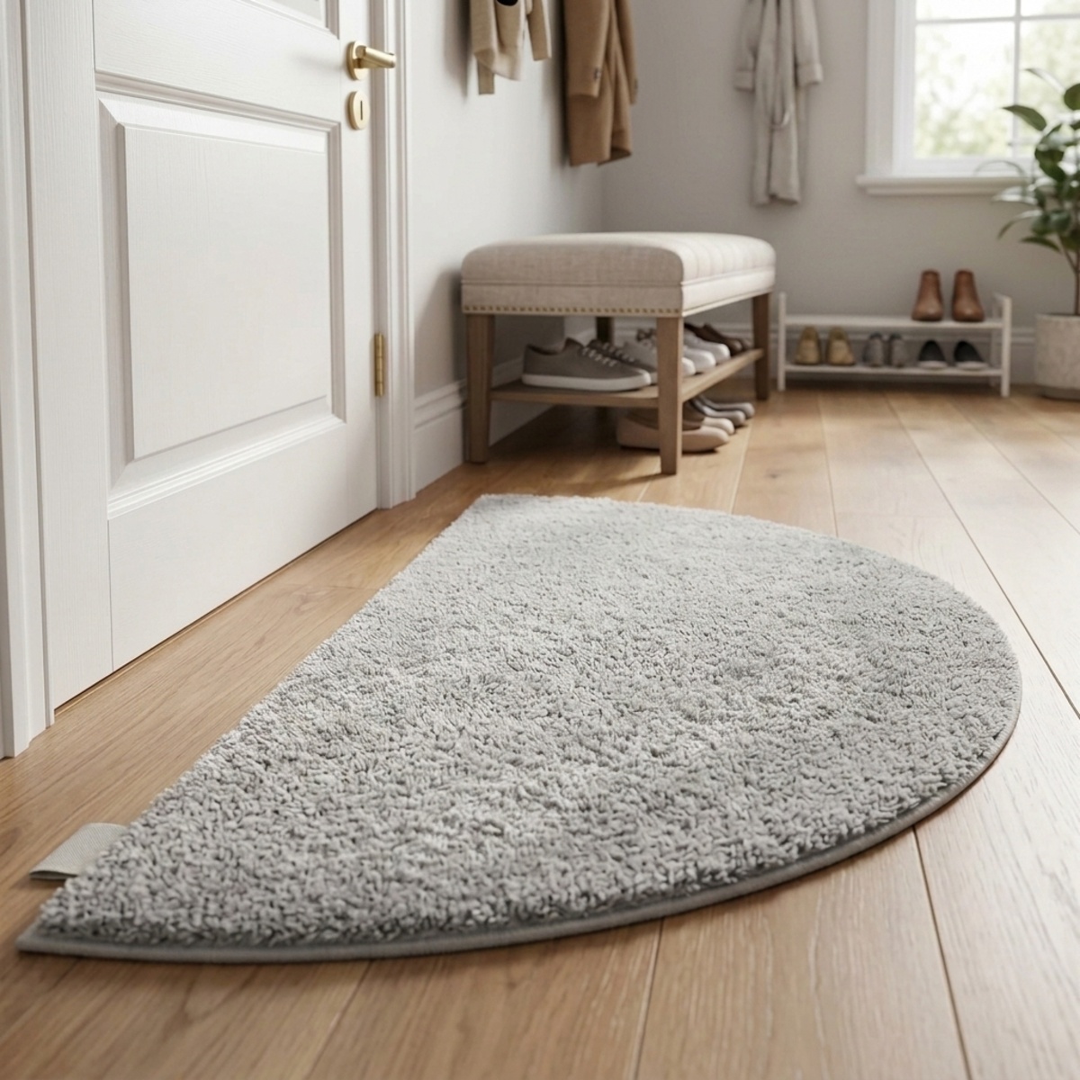 Velvelt Fabric Fur Half Round Carpet 100x200cm