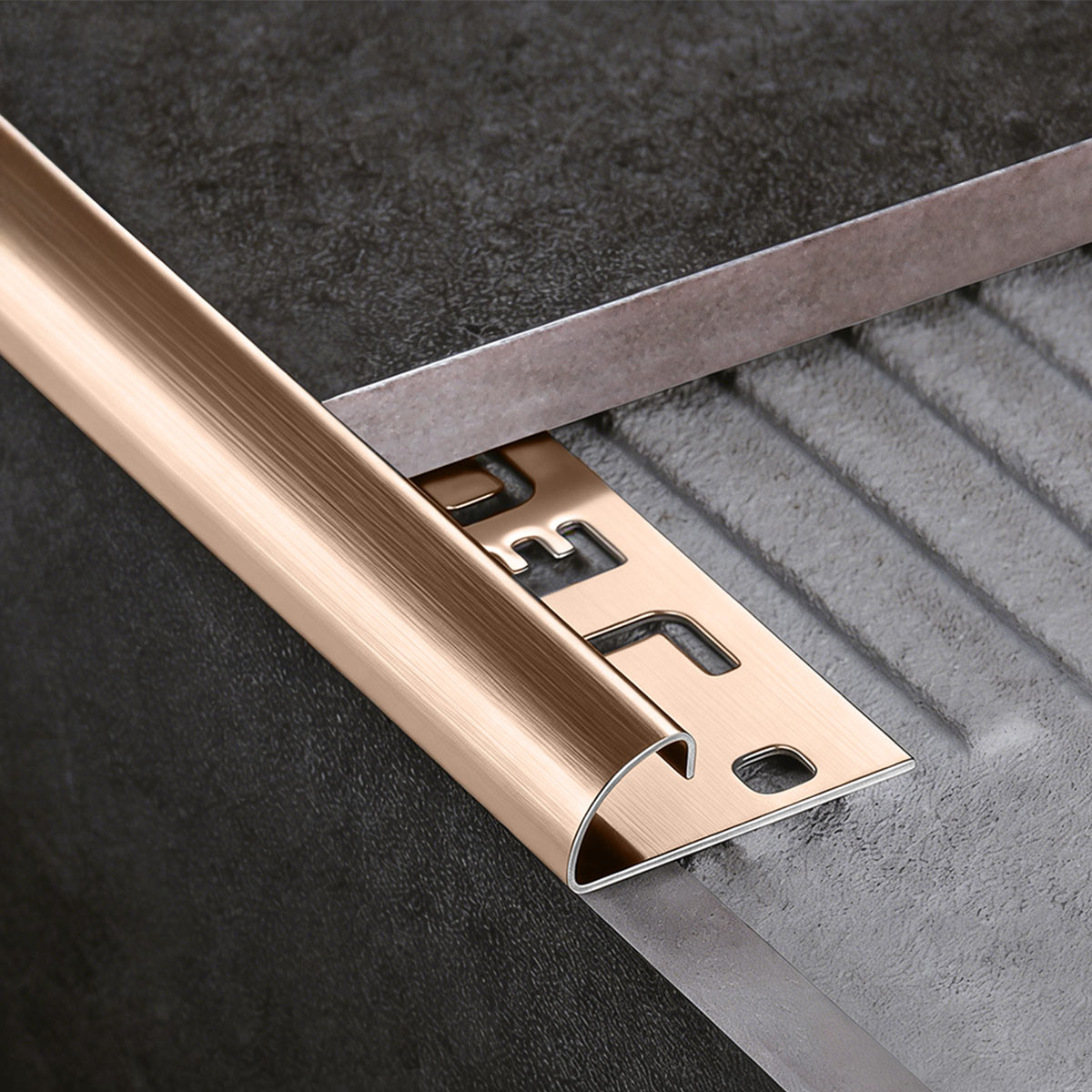 Stainless Steel Tile Accessories Brown Brushed 2.4m