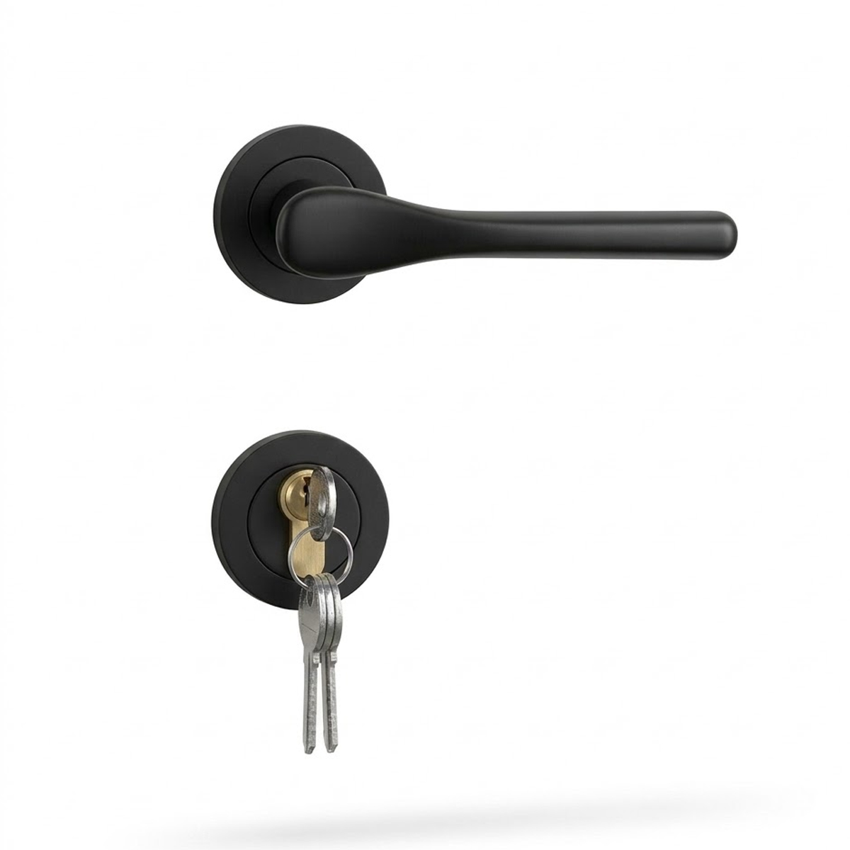 Door Lock Handle Set Black