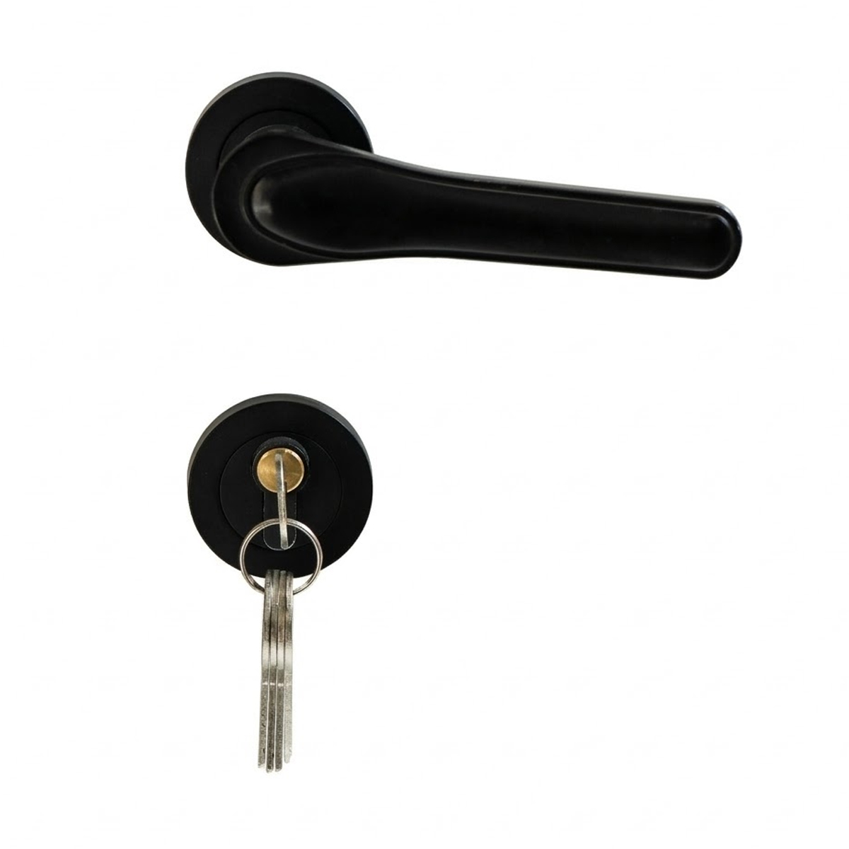 Door Lock Handle Set Black