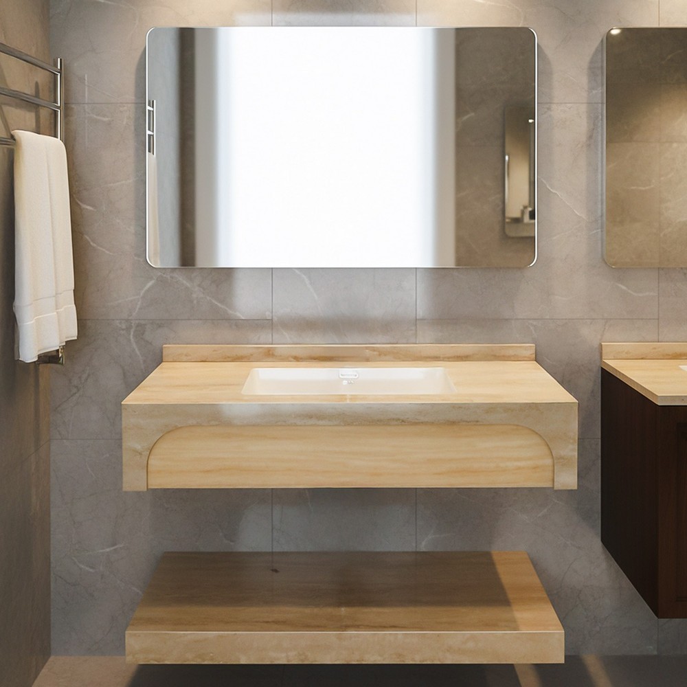 Single Marble Basin 1x3 Beige