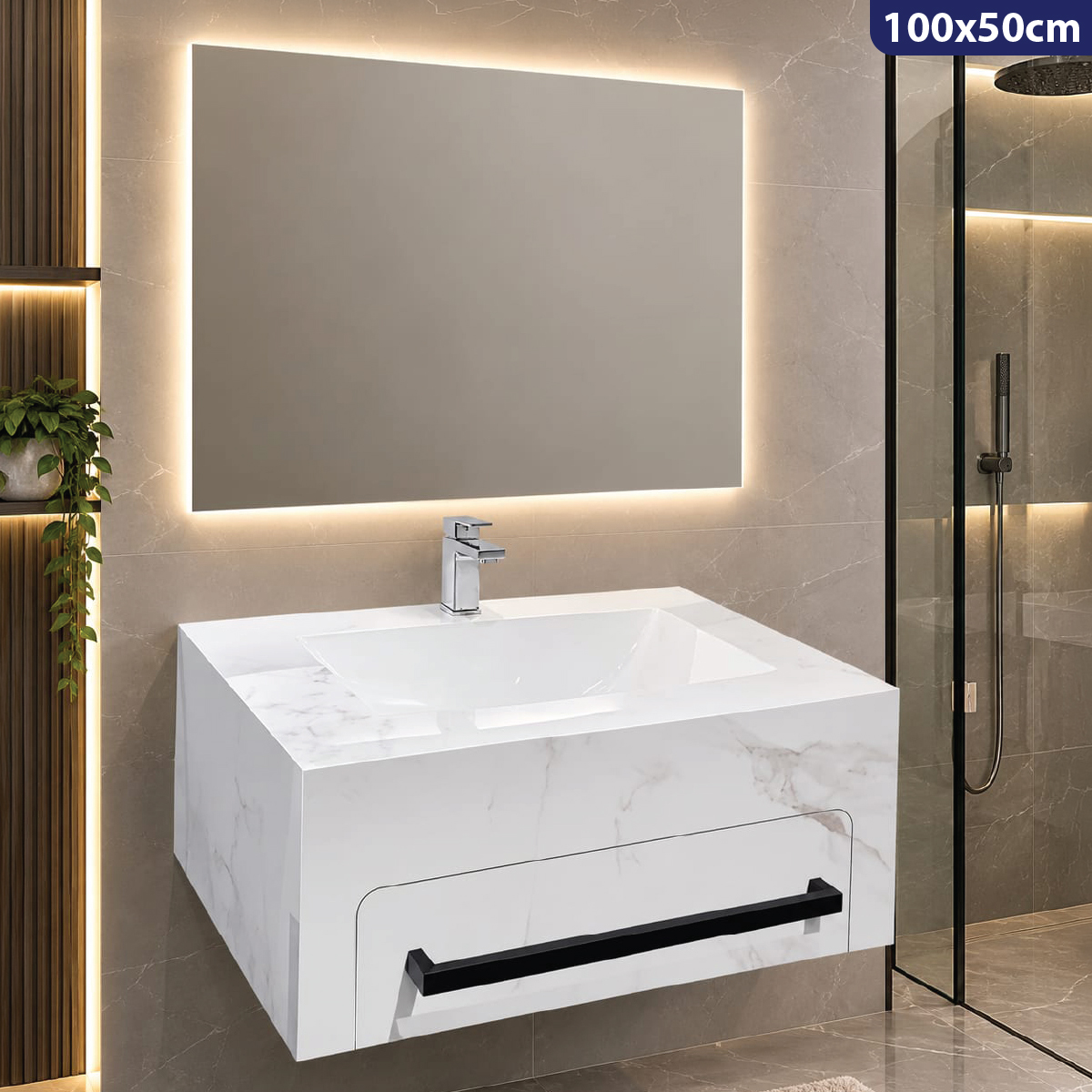 Single Basin Marble 50x100cm