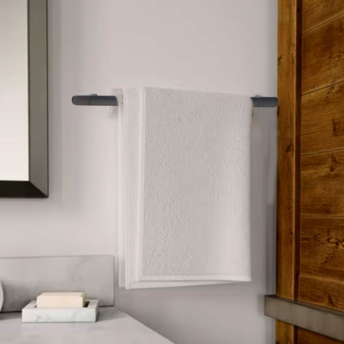 Double Towel Bar Gray