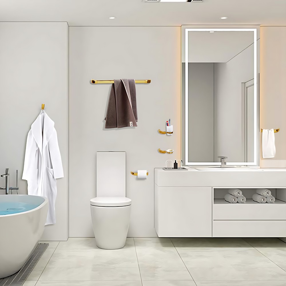 Bathroom Accessories Set 6 Pieces Gold