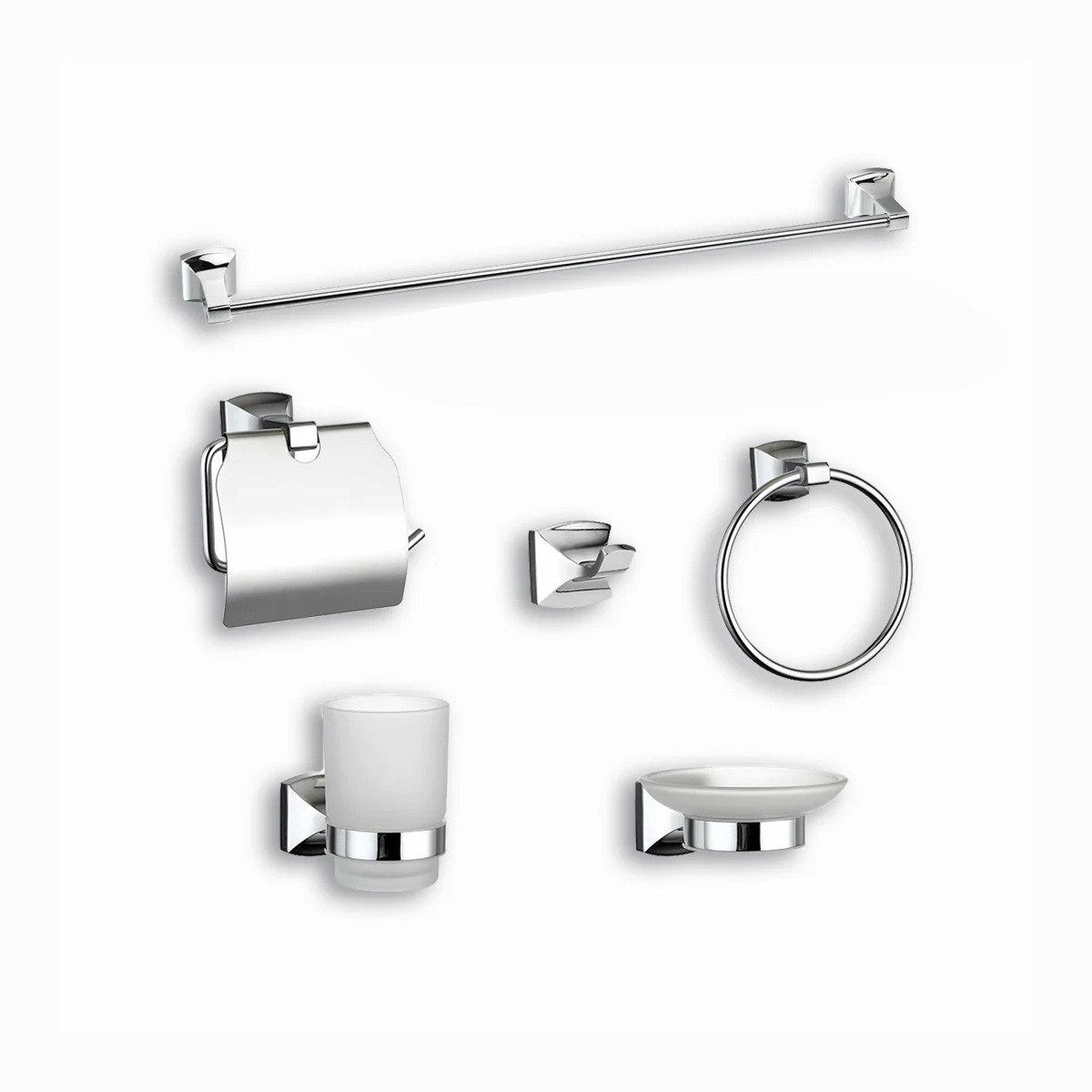Bathroom Accessories Set Chromium 6 Pieces