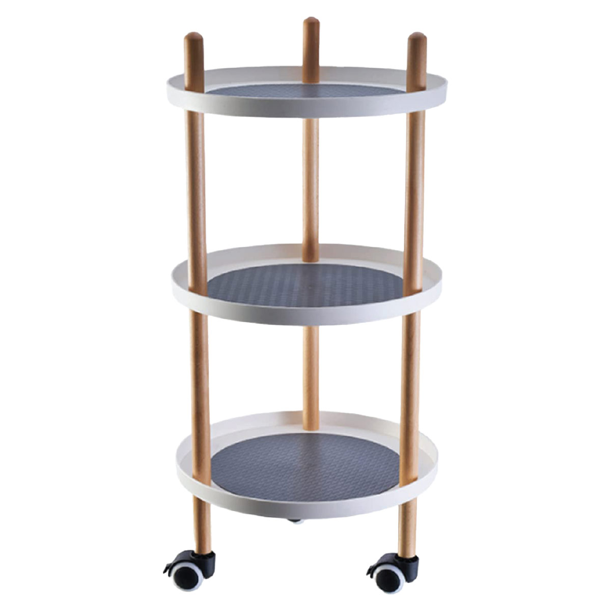 Three-Tier Round Rolling Storage Cart