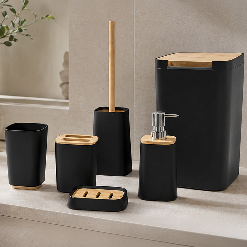 Bathroom Decoration Accessories Set 6 Pieces Black