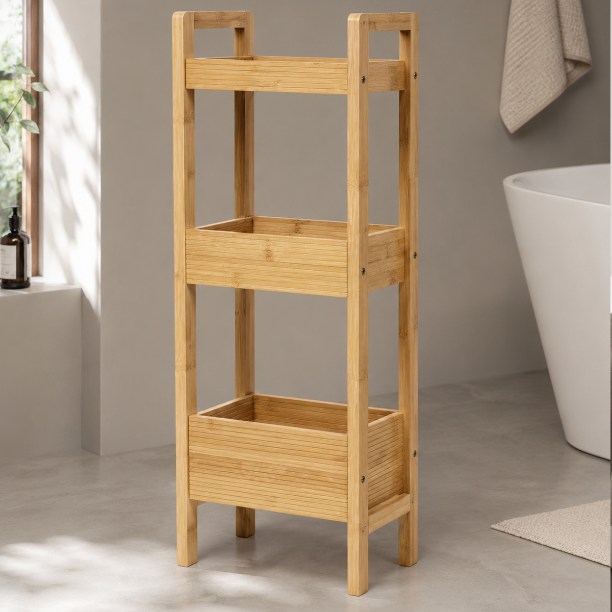Bathroom Standing Shelf Bamboo