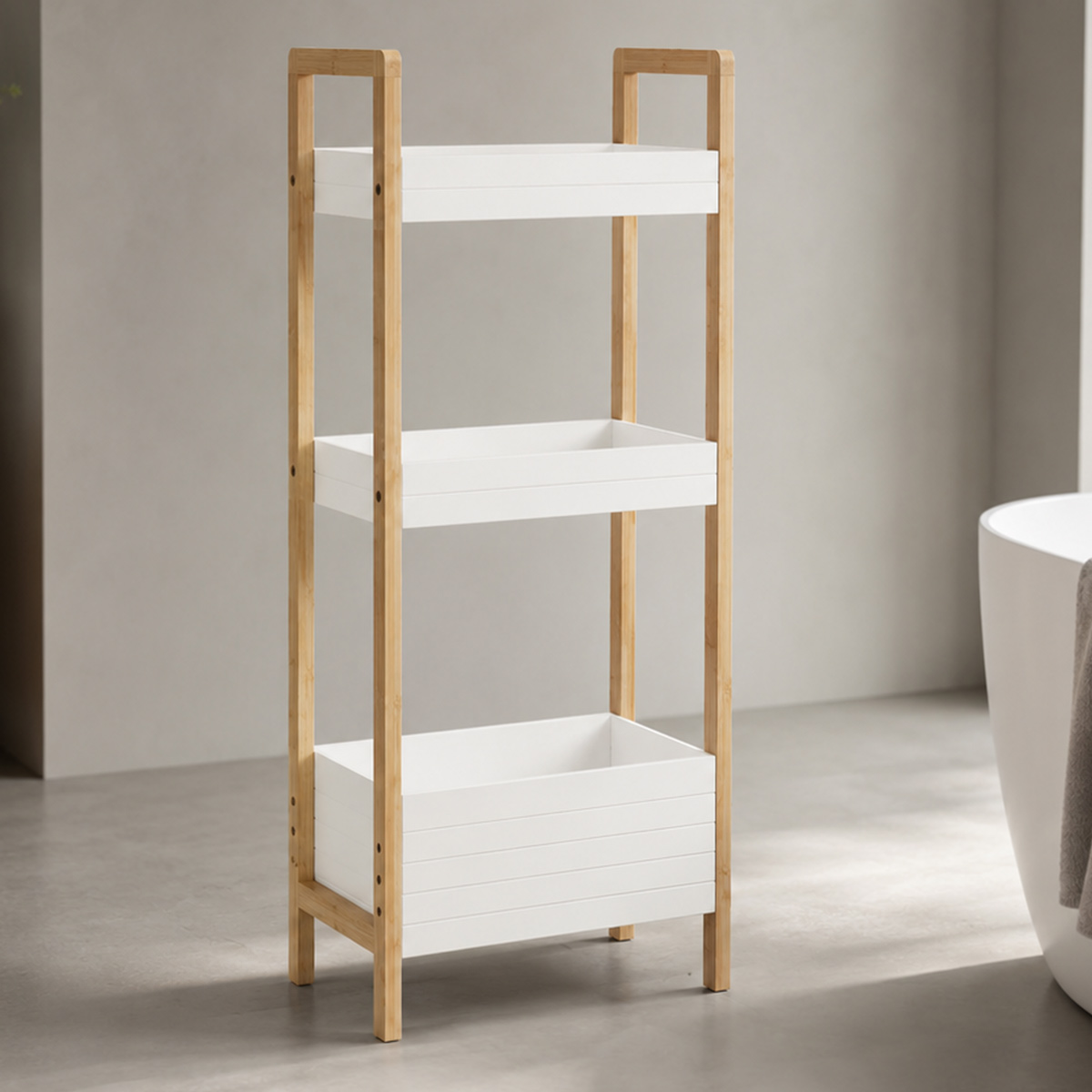 Bathroom Standing Shelf Bamboo