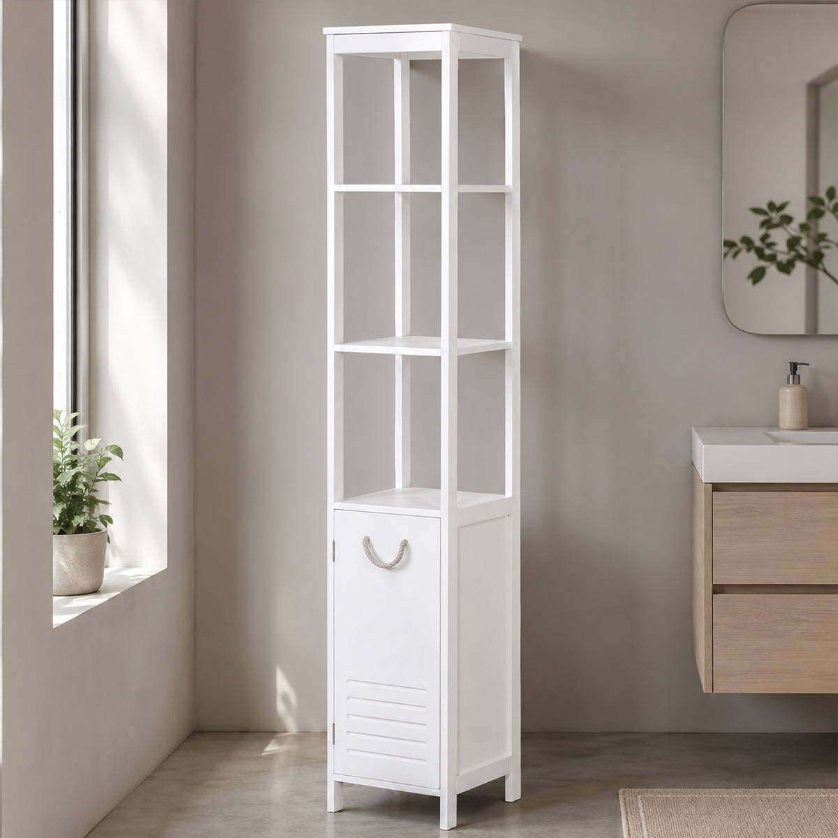 Bathroom Standing Shelf White