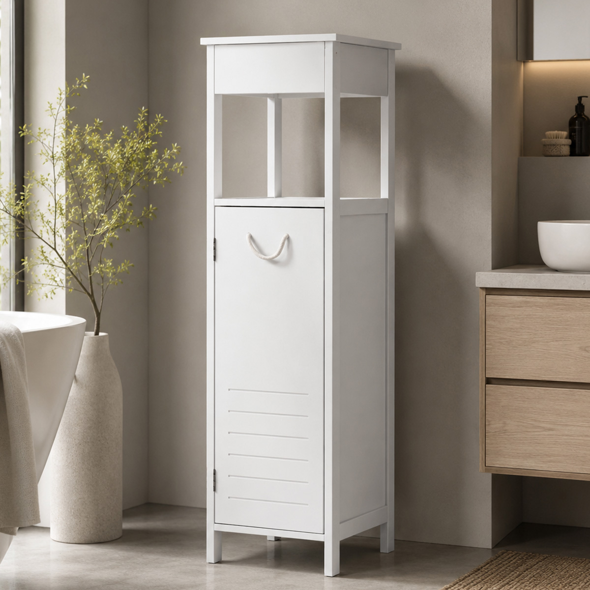 Bathroom Standing Shelf White
