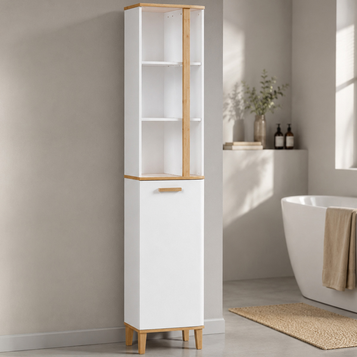Bathroom Standing Shelf Bamboo