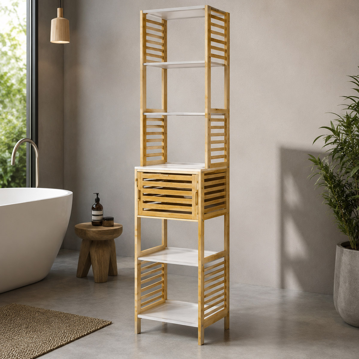 Bathroom Standing Shelf Bamboo
