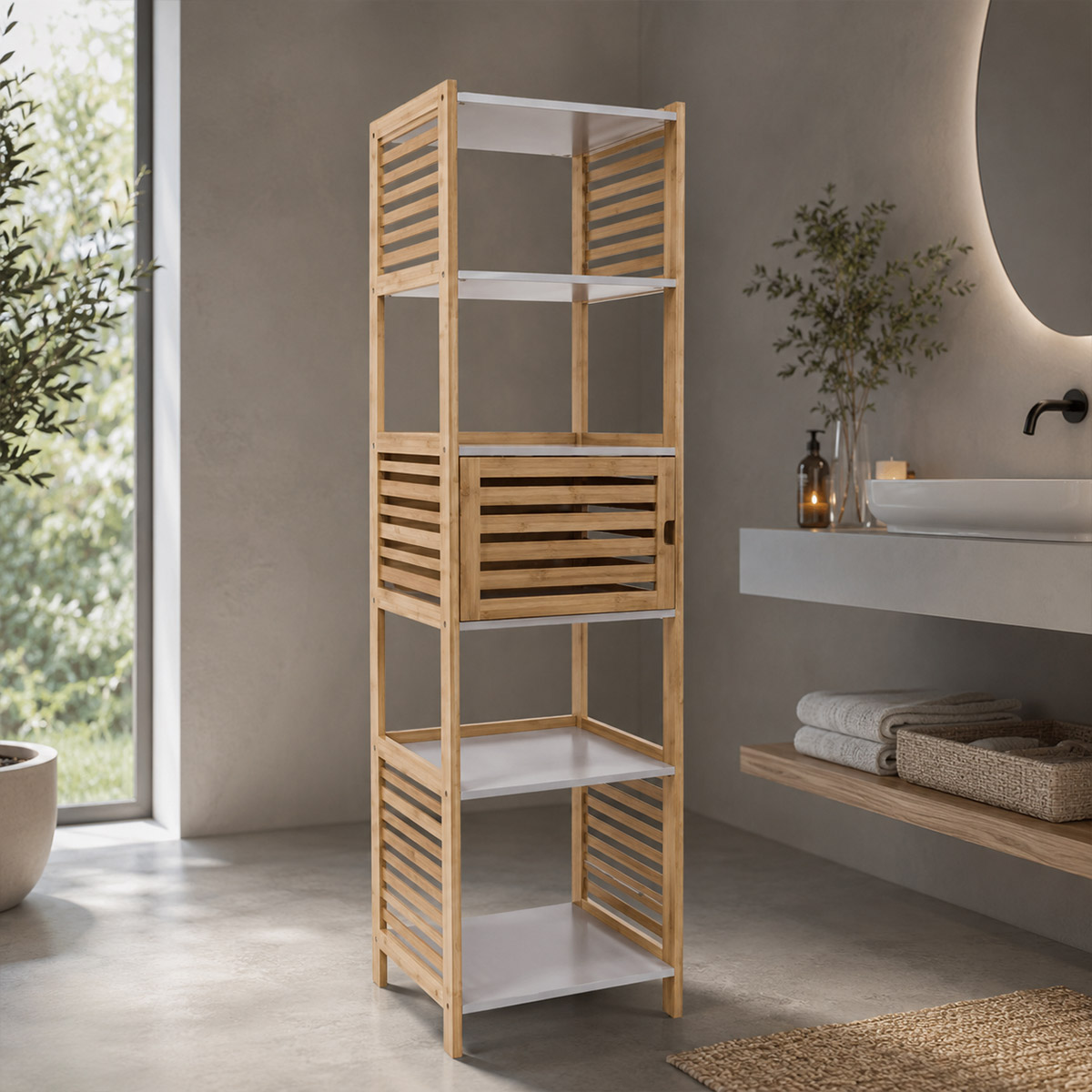 Bathroom Standing Shelf Bamboo