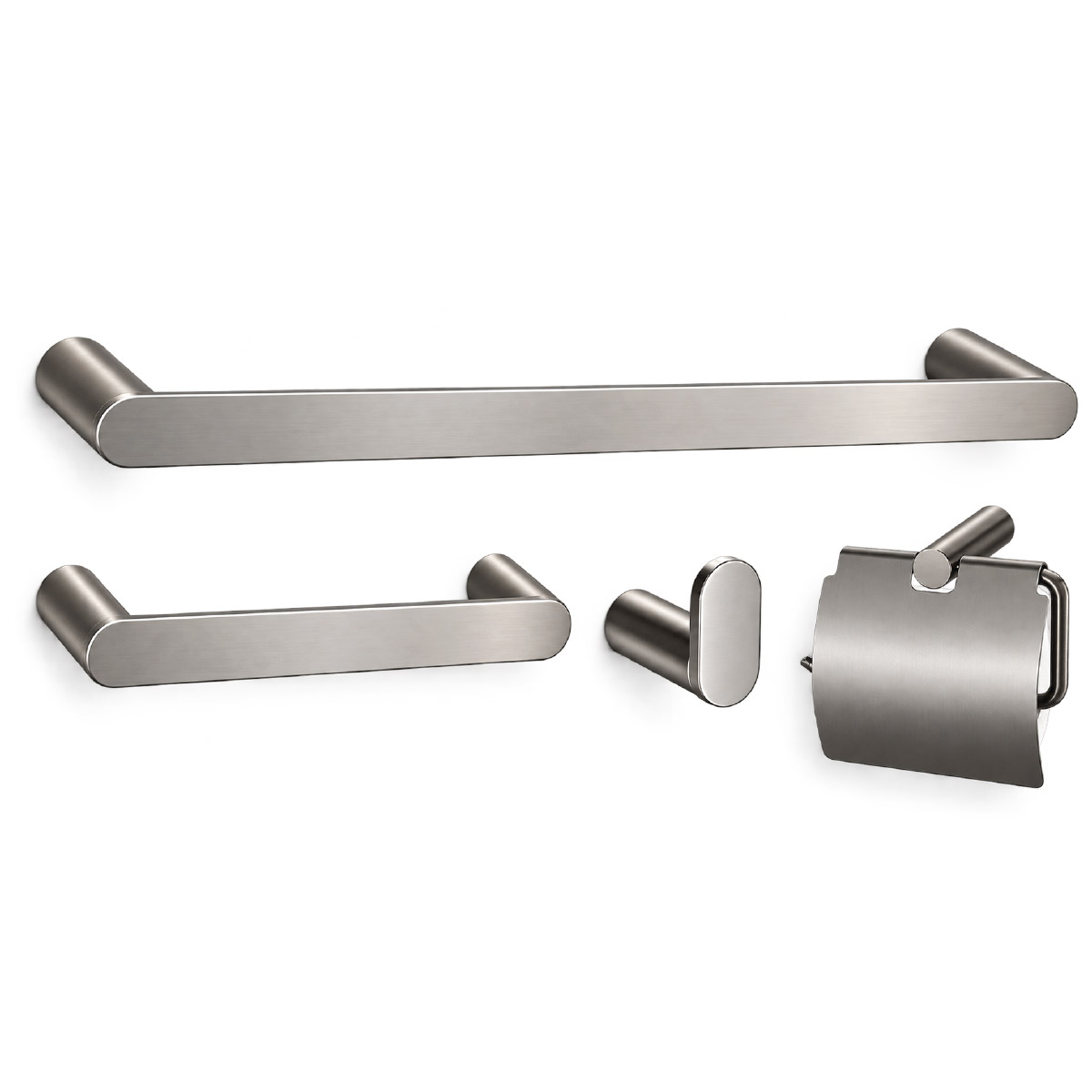 Chromed Modern Bathroom Accessories Set 1 x 4 Pieces