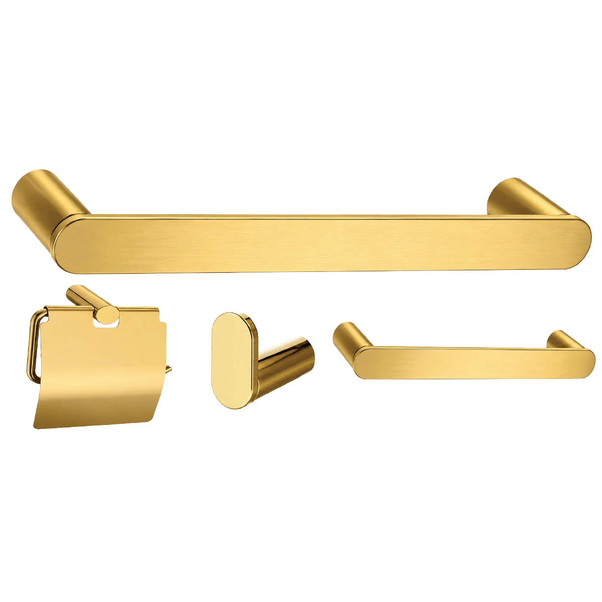 Modern Bathroom Accessories Golden 4 Pieces