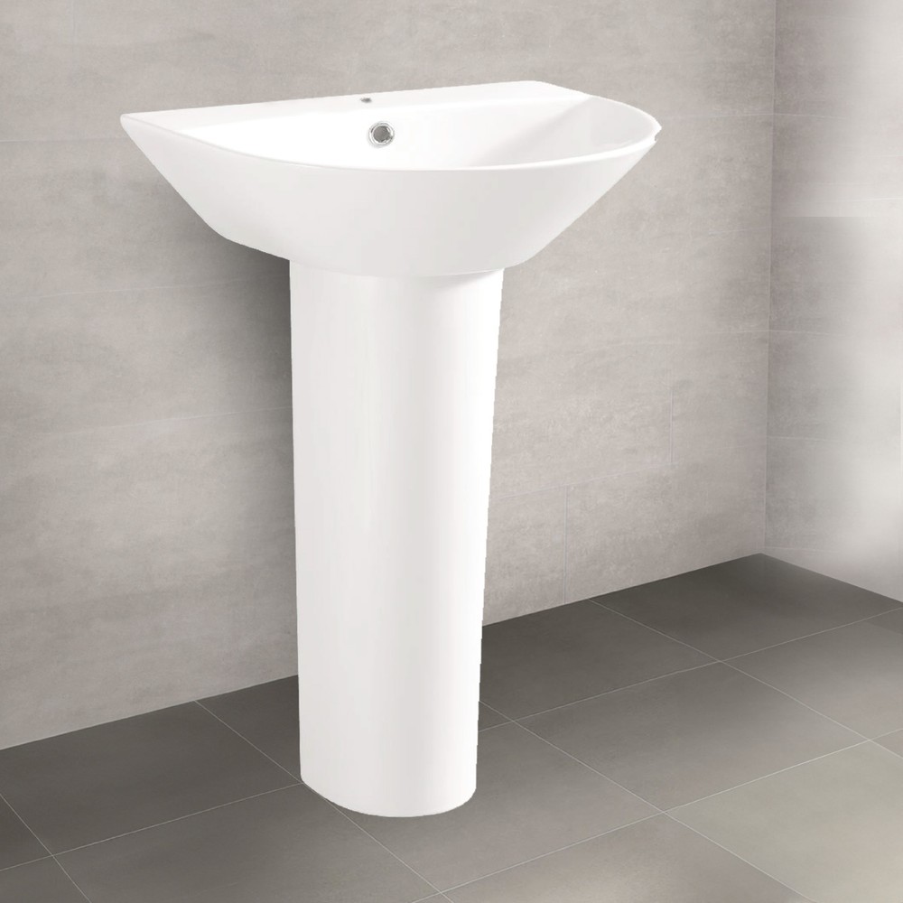 Full Pedestal Basin White