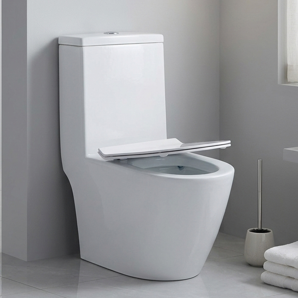 Modern Sleek One Piece Washdown Toilet