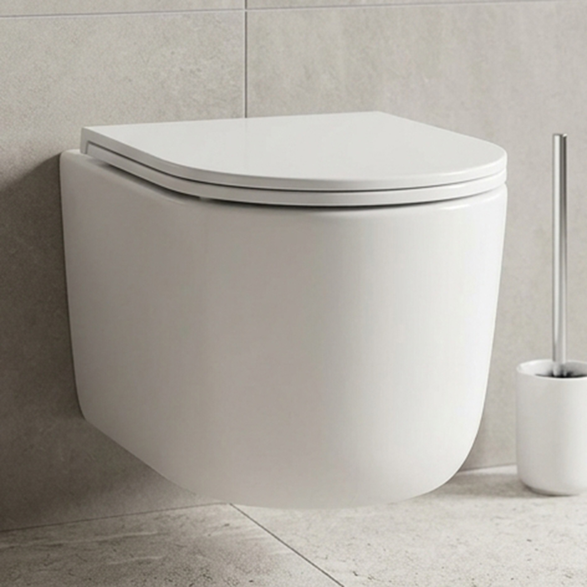 Modern Tornado Flush Rimless Wall Hung Toilet with Slim UF Soft Close Seat