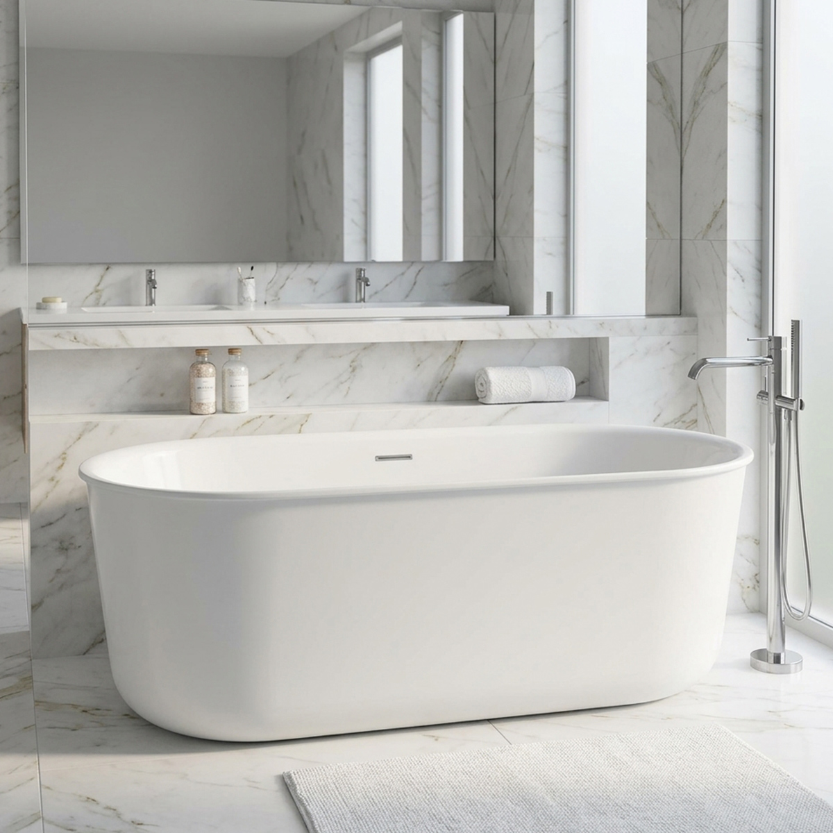 Bathtub Without Mixer 1700X780X600cm - JL6982-GW