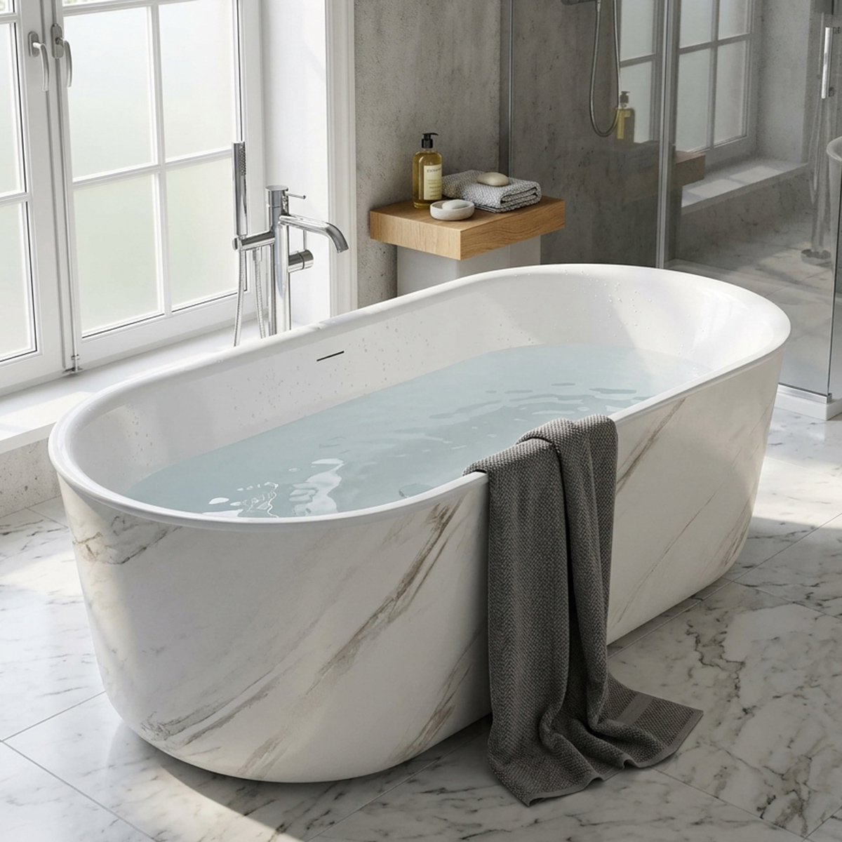 Bathtub Without Mixer 1700x780x600mm White