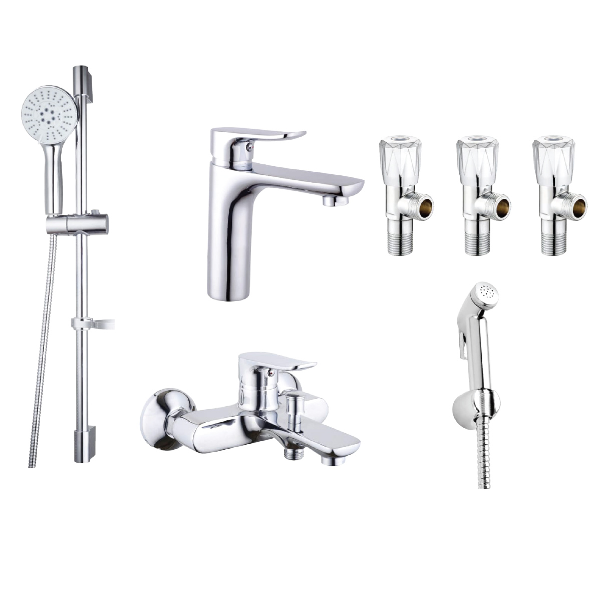Bath Mixer 7 Pieces Set