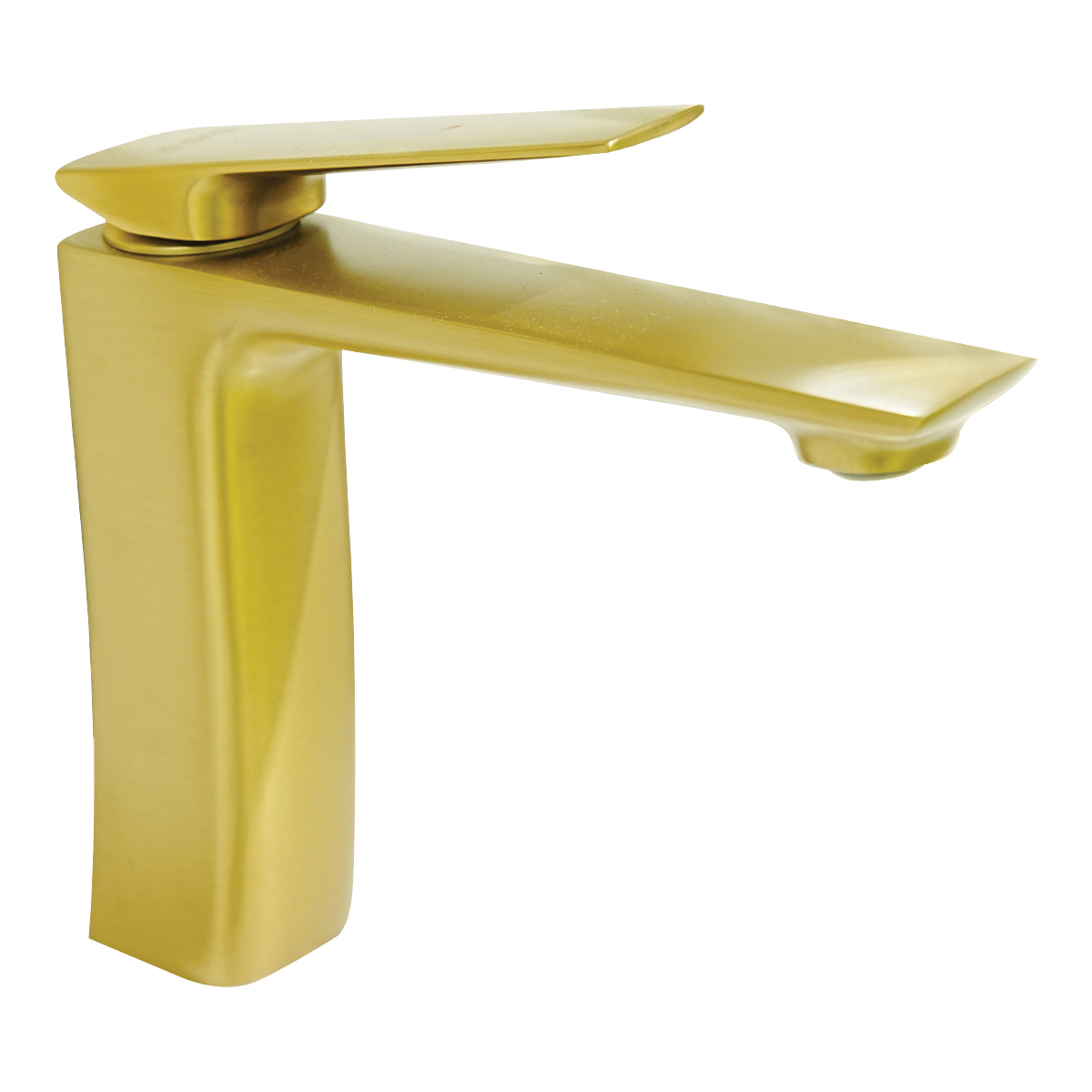 Brass Modern Basin Mixer In Gold Color