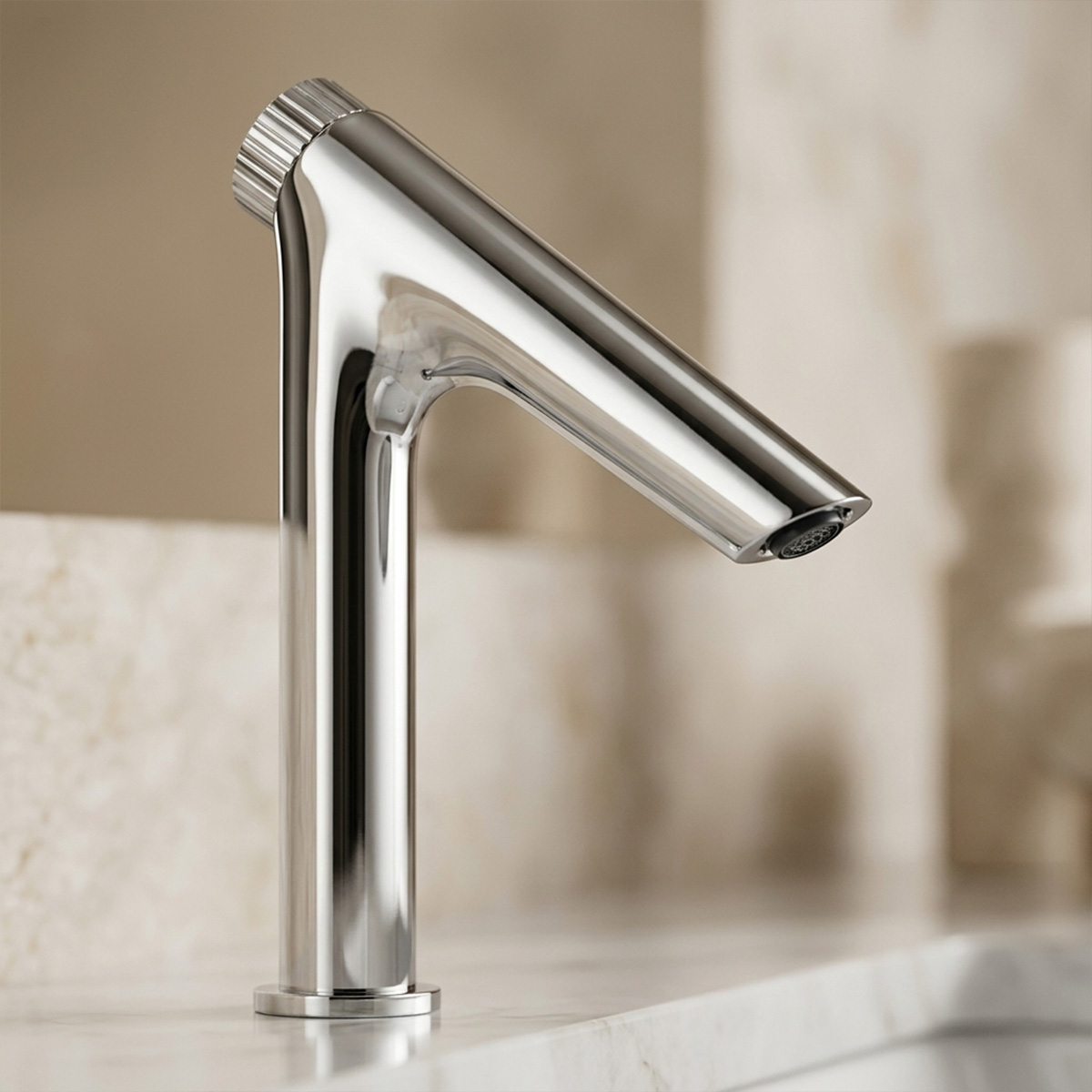 Brass Modern Basin Mixer Chrome