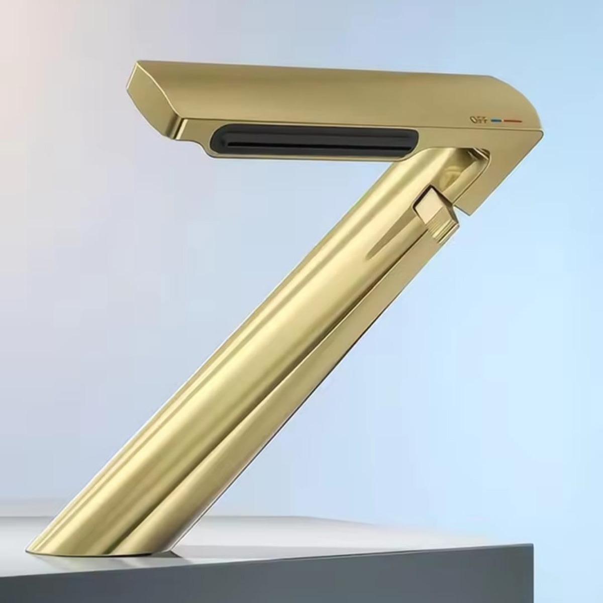 Brass Modern Basin Mixer Gold