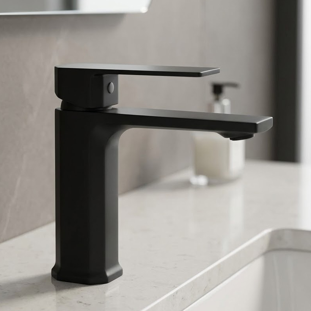 Zinc Basin Mixer Black
