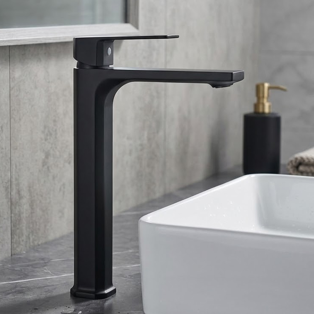 Zinc Basin Mixer Black