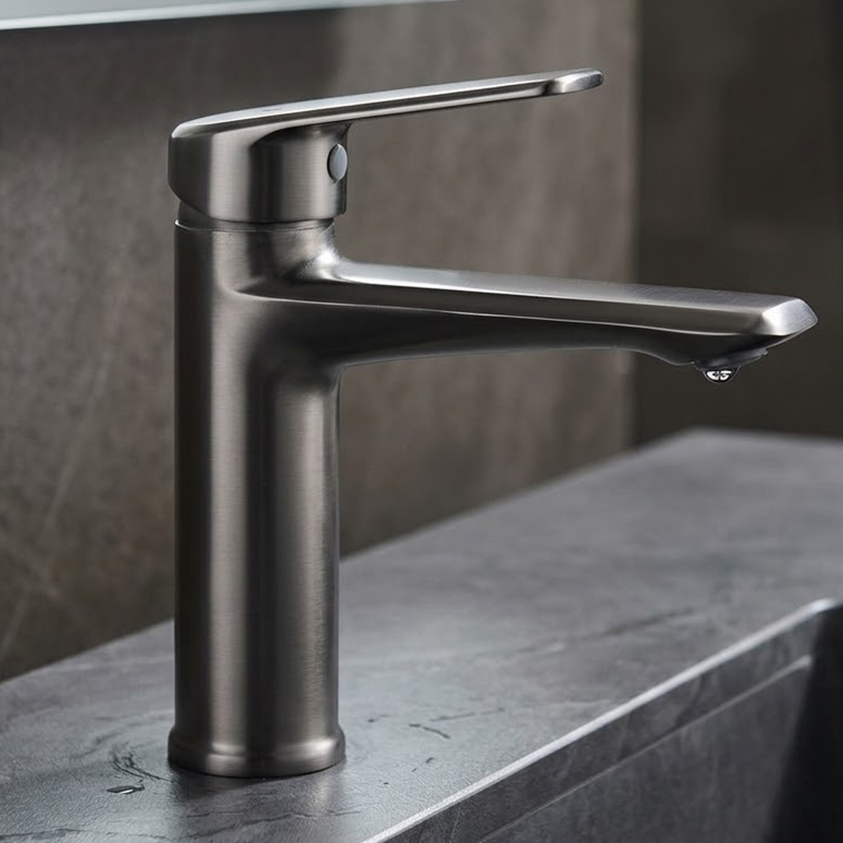 Zinc Basin Mixer Grey