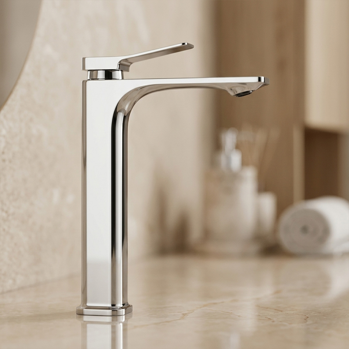 Brass Modern Basin Mixer Chrome
