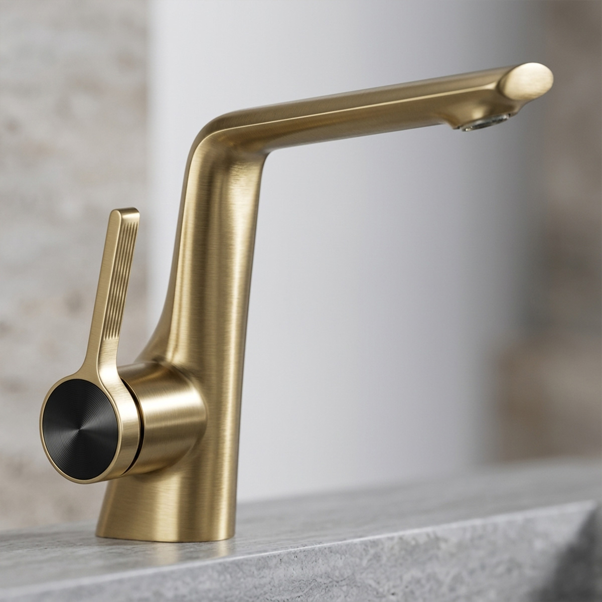 Brass Modern Basin Mixer Gold