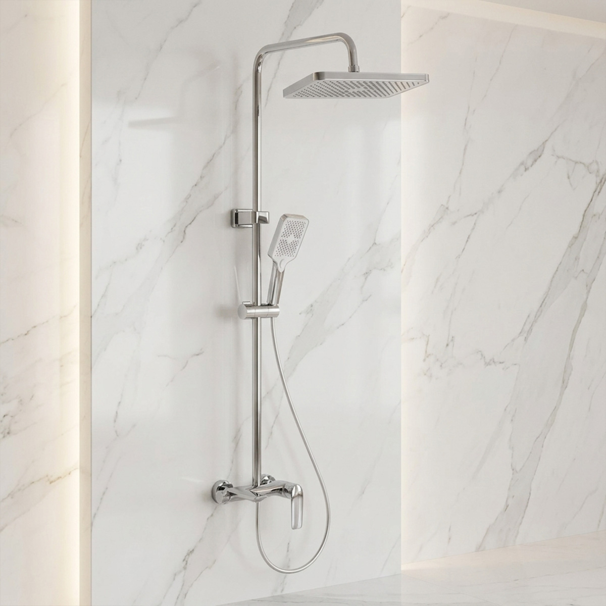 Brass Modern Shower Column Chrome