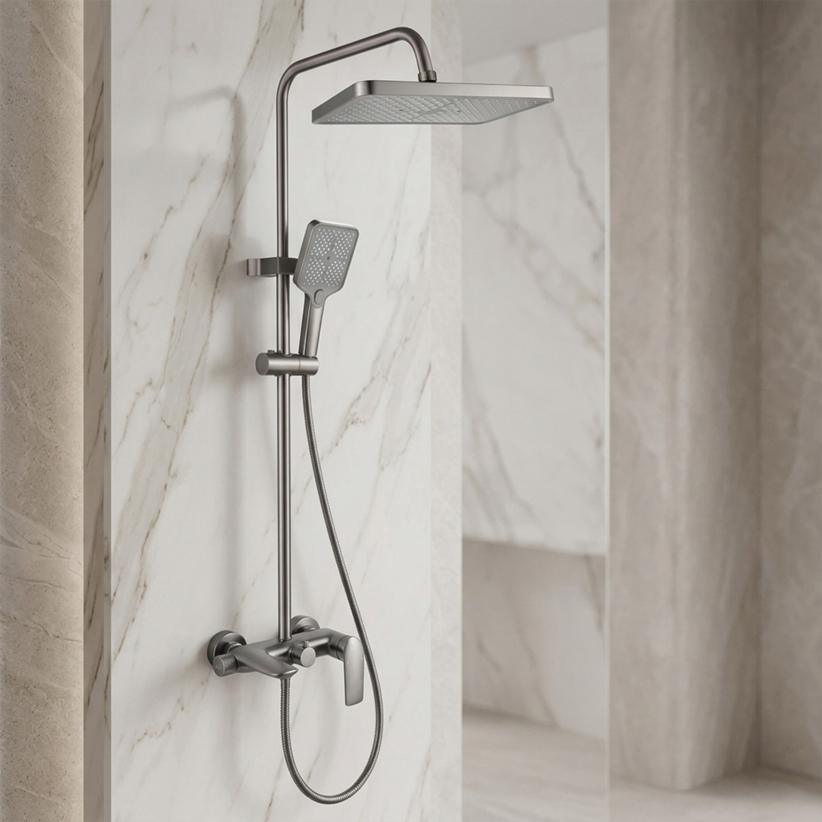 Brass Modern Shower Column Grey
