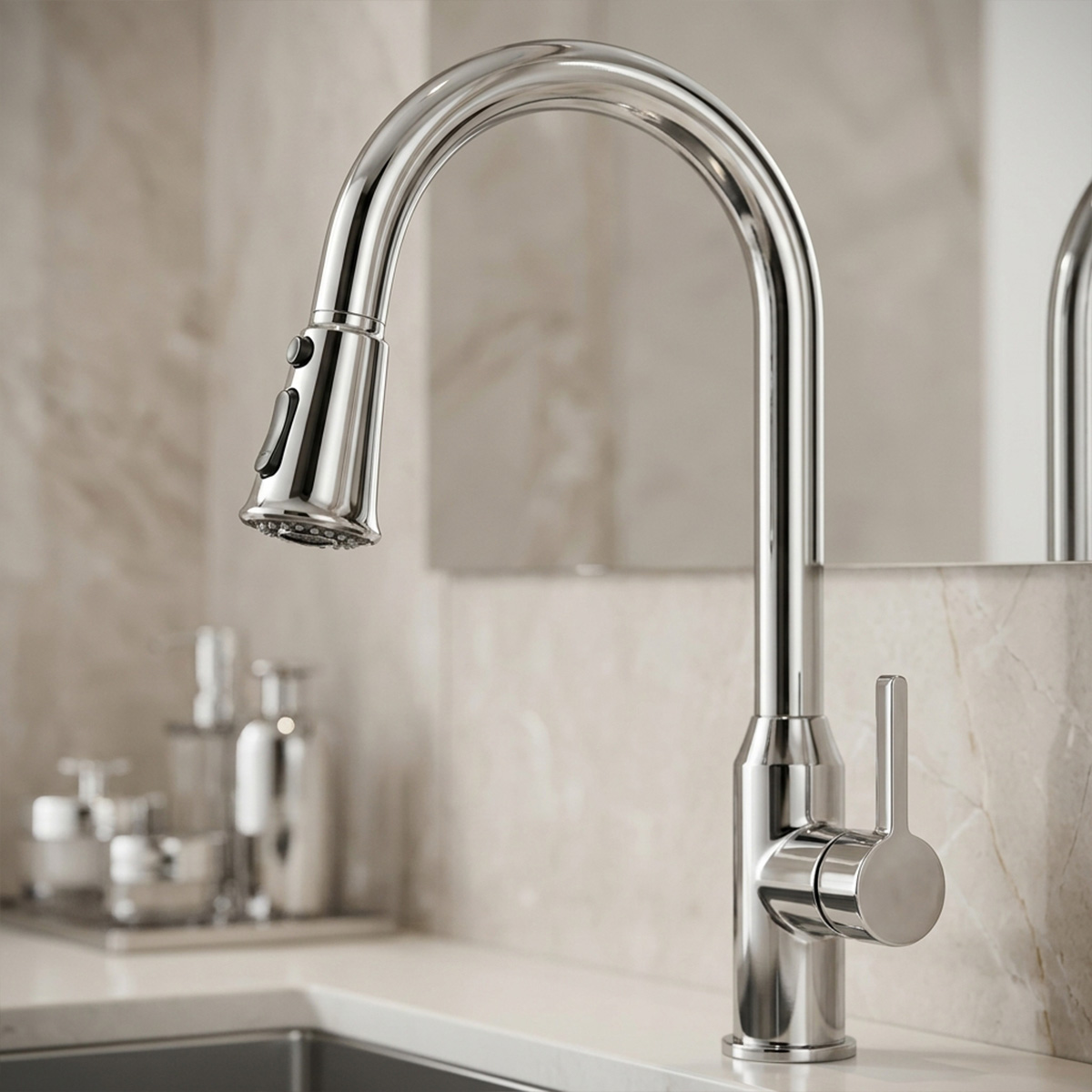 Kitchen Mixer Pull Out Chrome