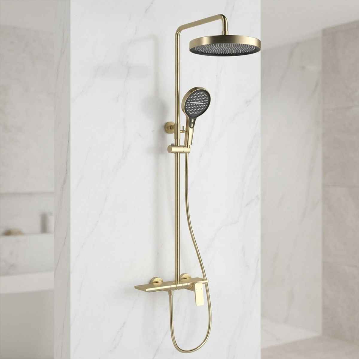 Brass Modern Shower Column Gold
