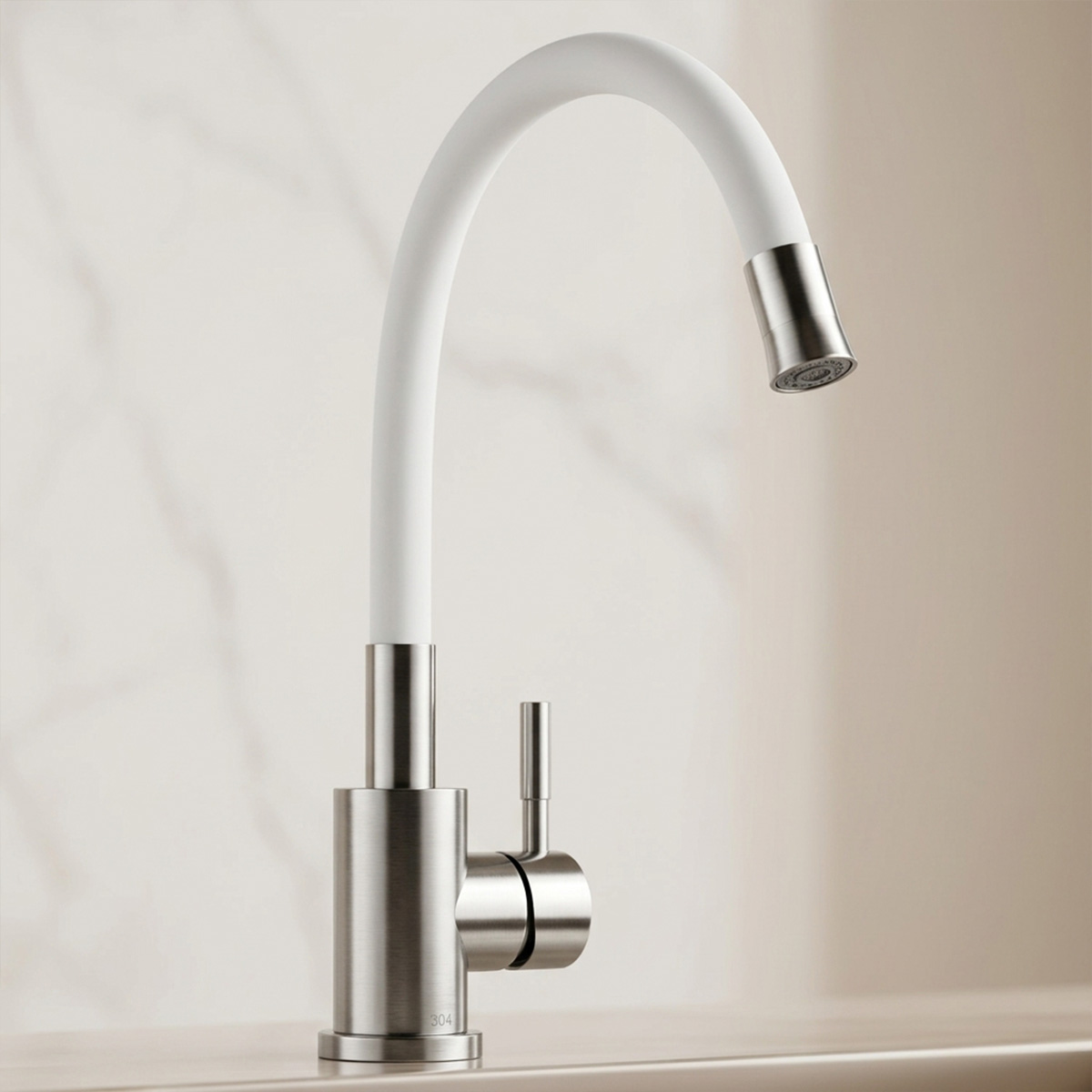 Zinc Kitchen Mixer White