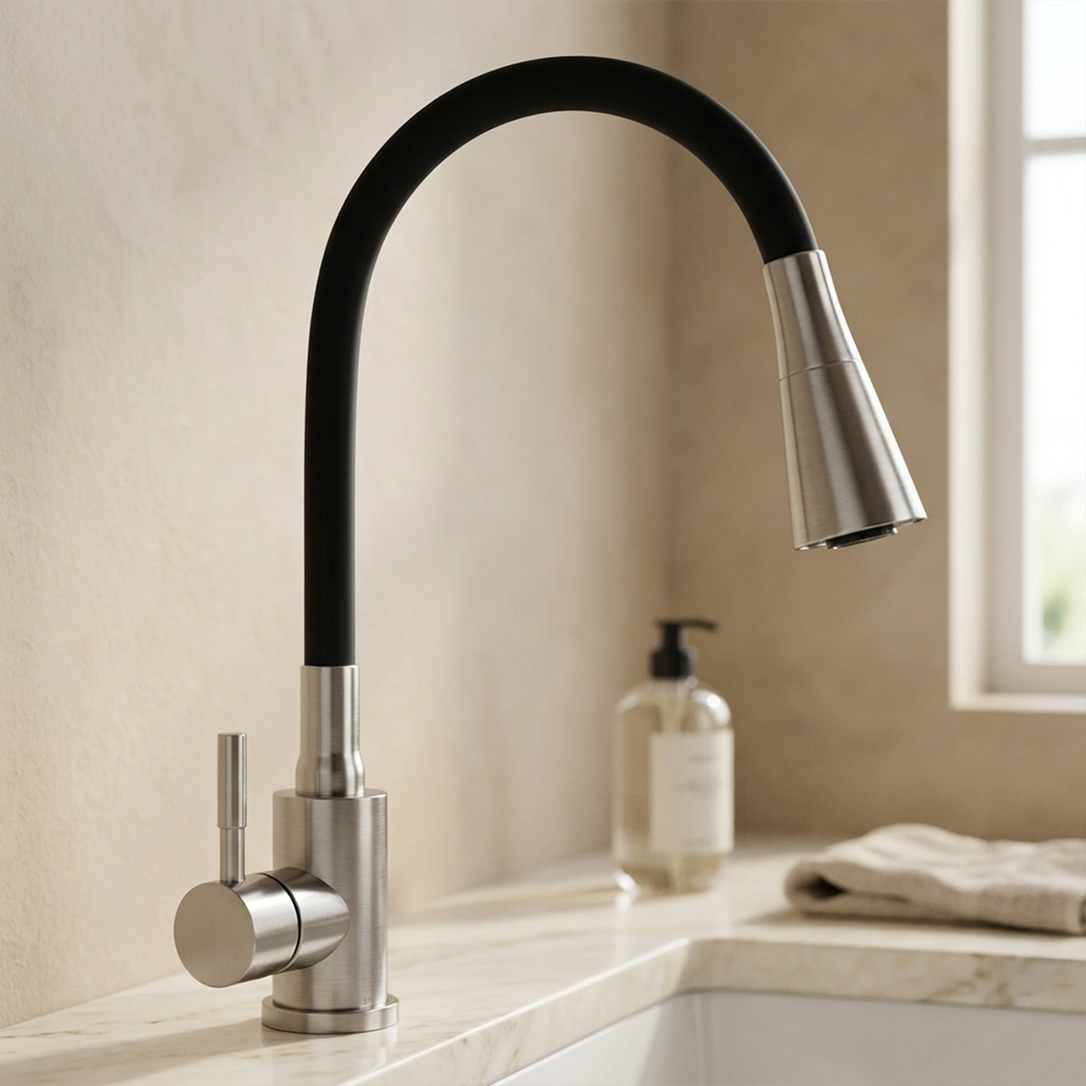 Zinc Kitchen Mixer Black