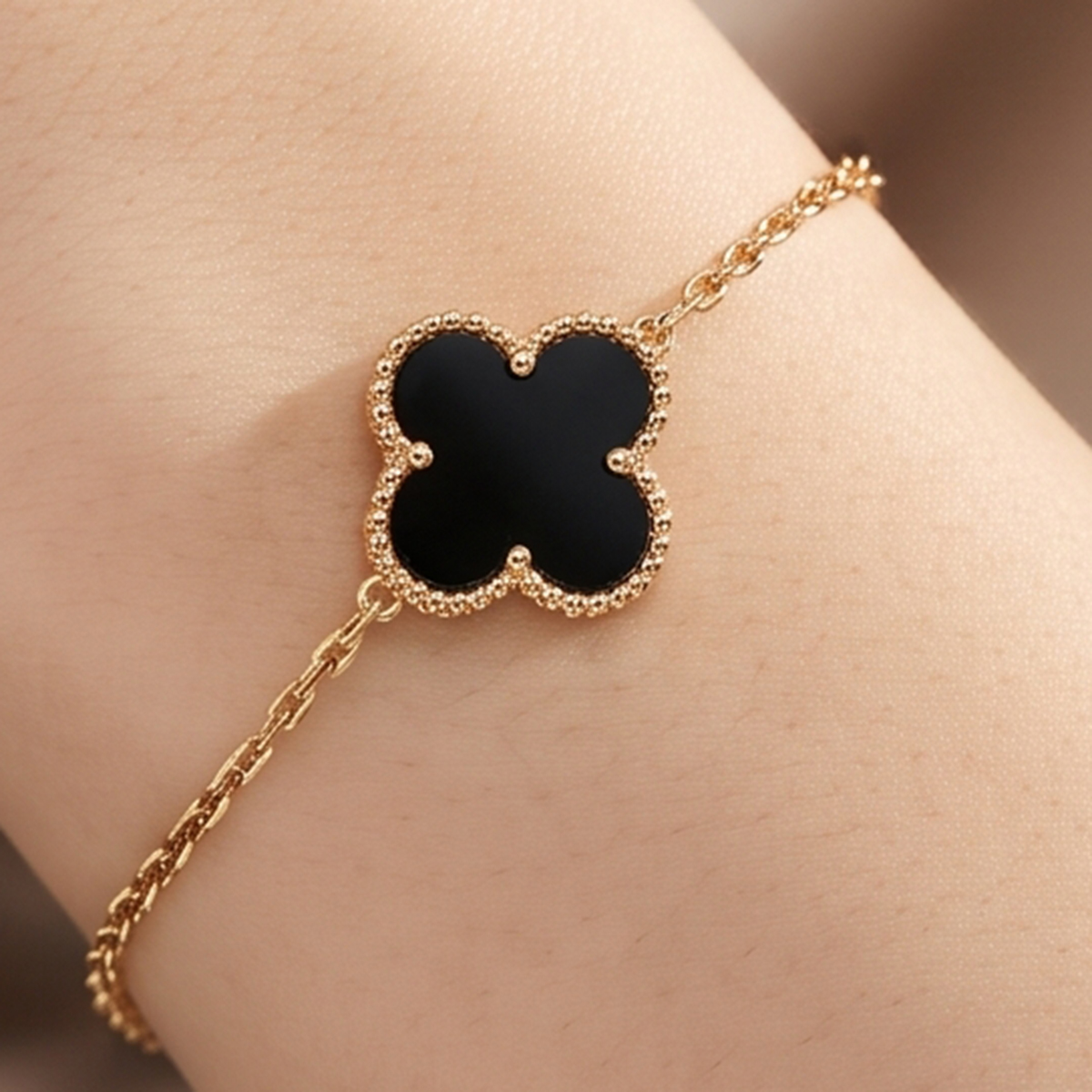 Golden Four Leaf Clover Bracelet