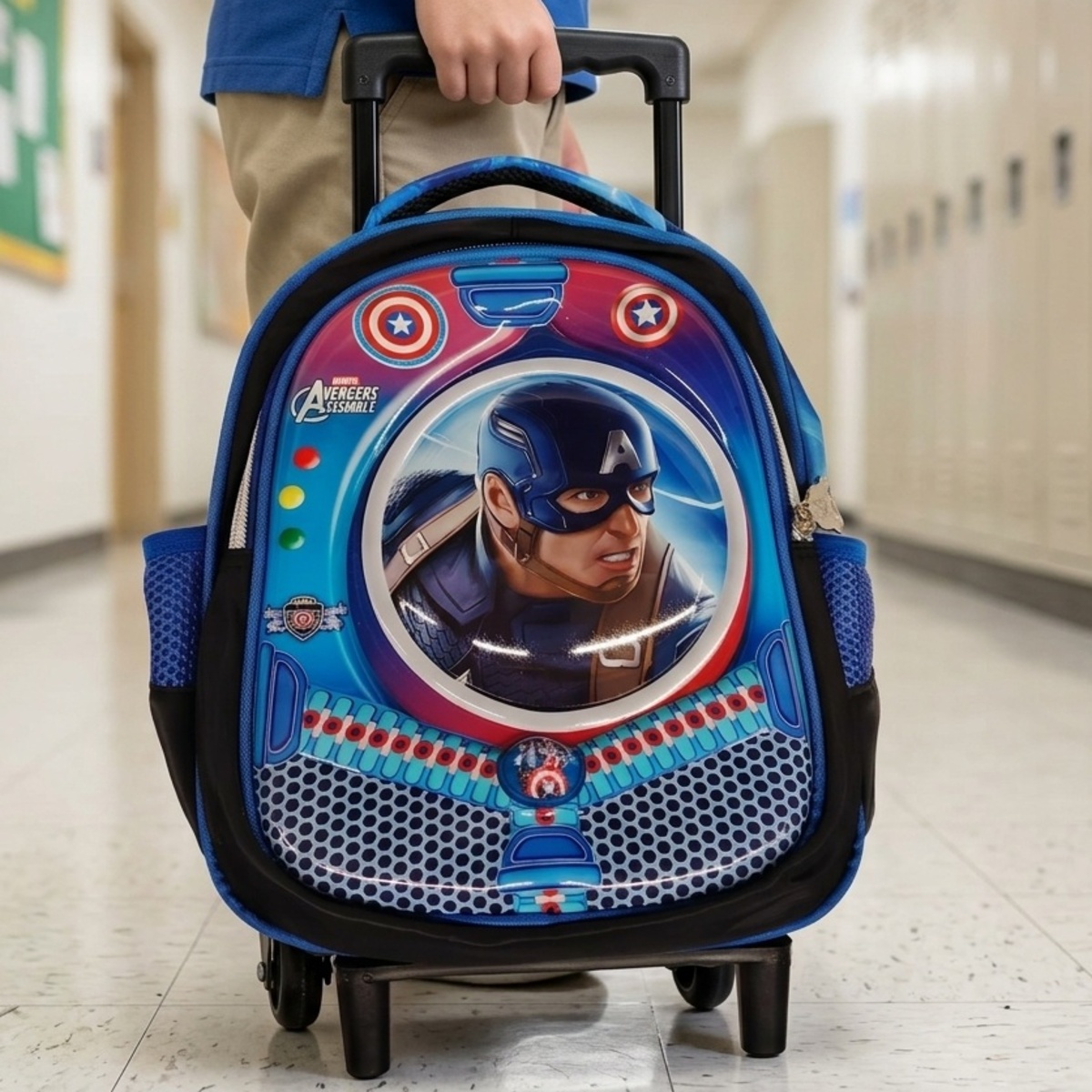 Avengers Assemble Captain America Pre School Trolley Bag For Boys