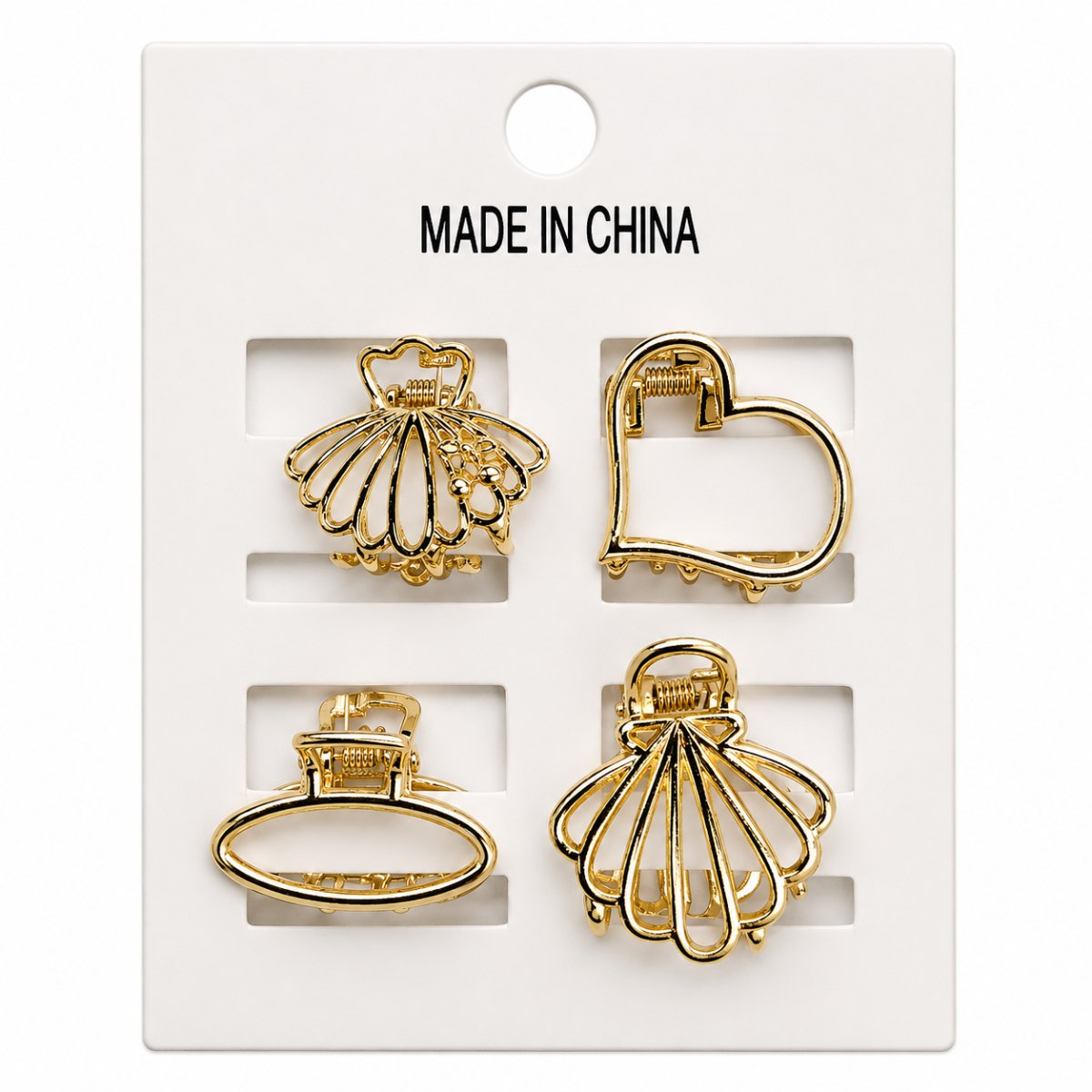 Hair Metal Jaw Clip 4 Pieces a Set