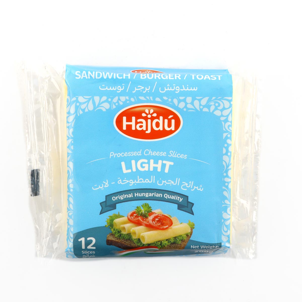 Hajdu Processed Cheese Slices Light 200g