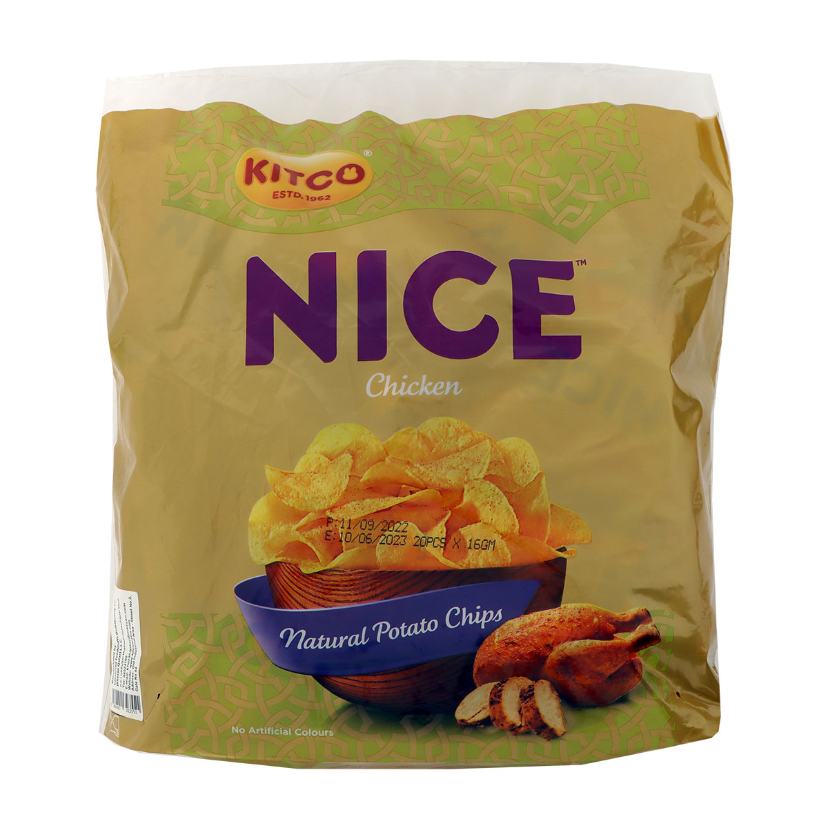 Kitco Nice Chicken Flavoured Natural Potato Chips 20x16g